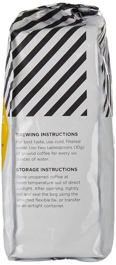 Amazon Fresh, Just Bright Whole Bean Coffee, Light Roast, 12 Oz (Pack of 4)