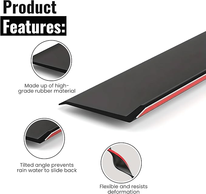 Waterproof Window Weather Bar-Self-Adhesive 135° Angle Seal for Rain Protection-Prevents Leakage for Sliding Doors and Windows (39 Inch (1))