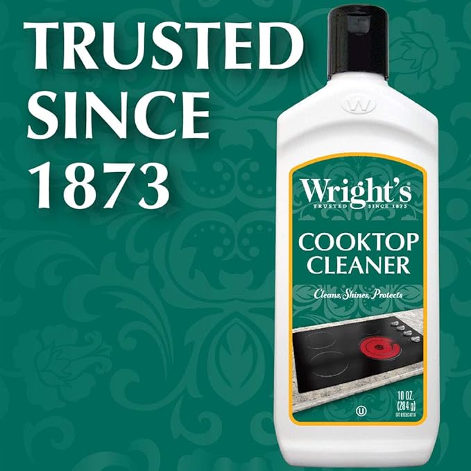 Wright's Cooktop Cleaner - Cleans and Protects Glass/Ceramic Smooth Top Ranges with its gentle formula - 10 Oz.