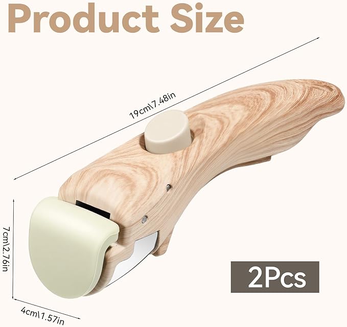 Removable Handle, 2 Pack Wood Detachable Handle for Pots and Pans, Universal Cookware Handles for Thin Edge Cookware