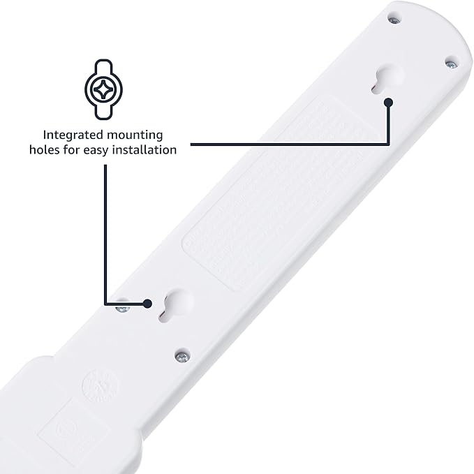 Amazon Basics 6-Outlet Surge Protector Power Strip with 200J Protection, Circuit Breaker, 2ft Extension Cord, White, 20-Pack