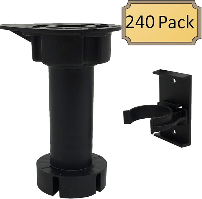Desunia Cabinet Leveler Legs - 330 Lb. Capacity per Leg - Adjusts from 3 7/8" to 6" - 240 Pack