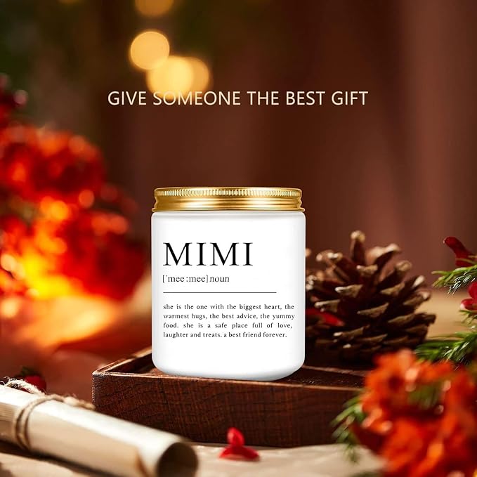 LEIOH Mimi Gifts Mothers Day Gifts for Mimi,Mimis Grandma Grandmother Christmas Birthday Present Lavender Jar Candle