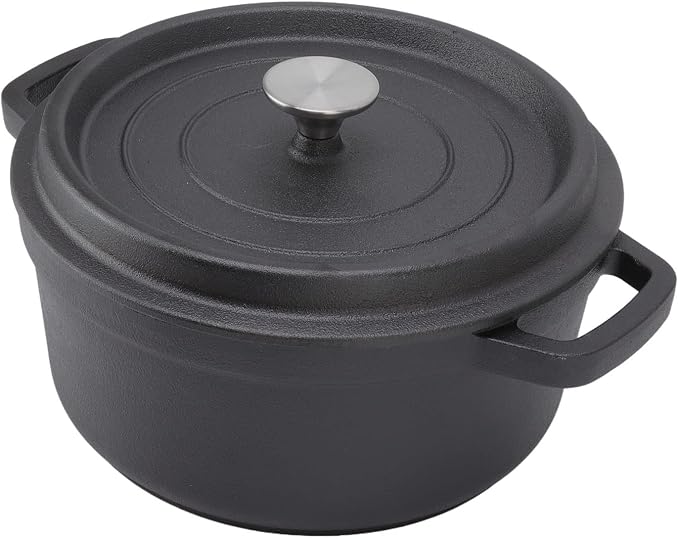AYNEFY Large Cast Iron Pot 30cm Dual Loop Handle Stew Pot Premium Material Dutch Oven Pot Present for Cooking Enthusiasts, AYNEFYxhue503bg1