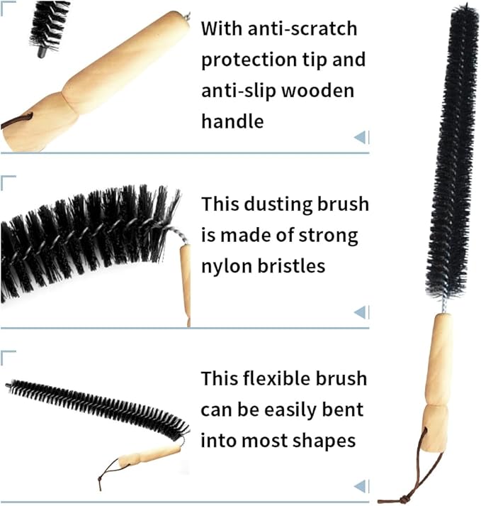 2Pcs Dryer Vent Cleaner Kit, 16 inch Dryer Lint Brush, Refrigerator Long Coil Brush, Flexible Lint Remover, Household Cleaning Supplies, Removing Dust and Pet Hair