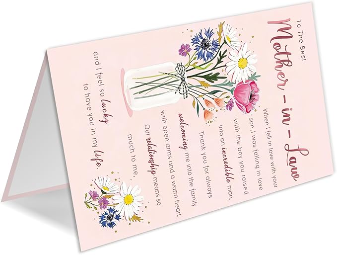 Mothers Day Gifts Card for Mother In Law, Mother's Day Card for Mother-In-Law