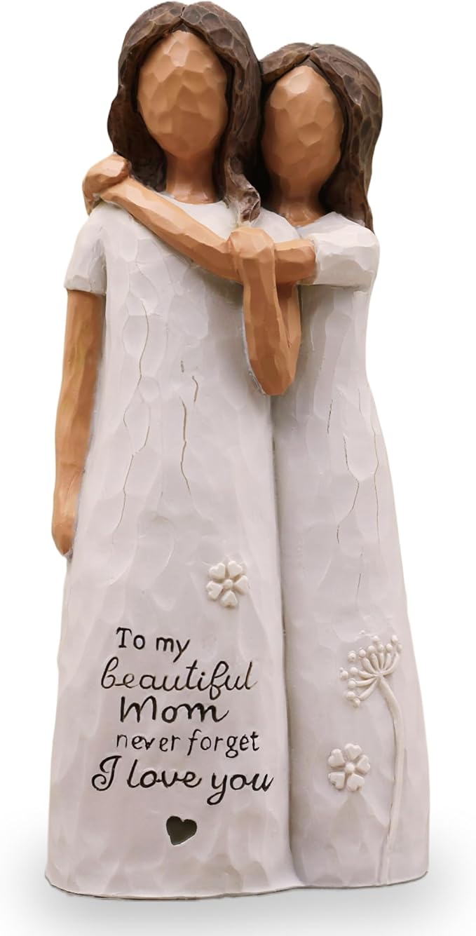 Gifts for Mom, Mom Gifts from Daughters, Sculpted Hand-Painted Figurine (deep Skin Tones)