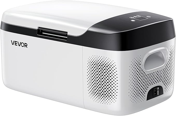 VEVOR Car Refrigerator, DC 12/24V AC100-240V Compressor Electric Cooler, -4°F to 68°F Car Fridge with APP Control, 16 QT Cars Freezer for RVs, Campsites, Boats, Camping, Fishing, 60W Portable Freezer