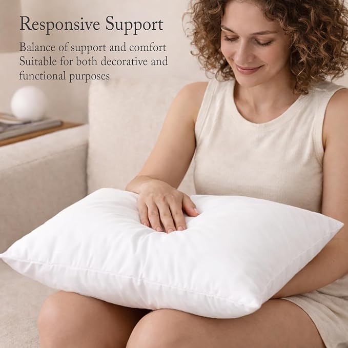 puredown® 30 x 30 Feather Down Throw Pillow Insert, 1 Pack Euro Pillow for Decorative Bed Cushion Couch Sofa