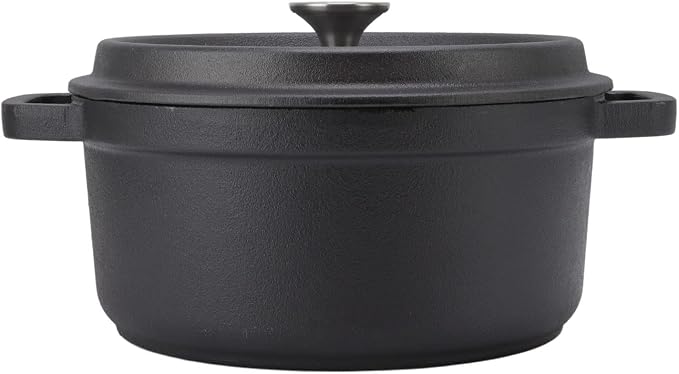 AYNEFY Large Cast Iron Pot 30cm Dual Loop Handle Stew Pot Premium Material Dutch Oven Pot Present for Cooking Enthusiasts, AYNEFYxhue503bg1
