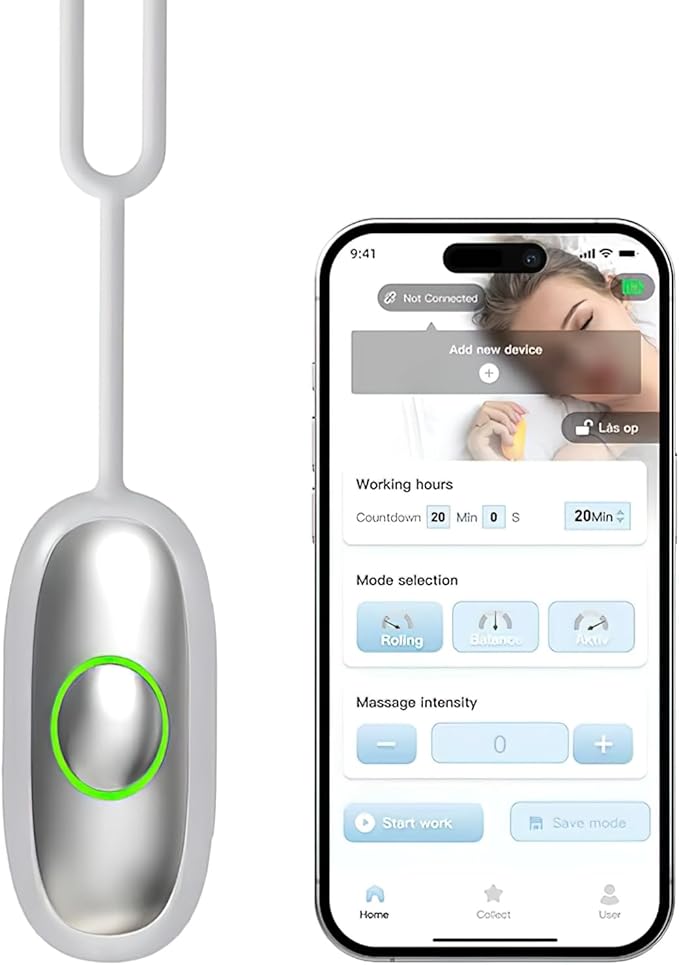 Sleep Aid Handheld Intelligent Device with App Control, Smart Pulse Technology for Sleep and Nap Support (Gray)