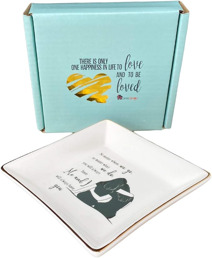 HOME SMILE Sister Birthday Gifts From Sister Trinket Dish Jewelry Tray-No Matter Where We Go, No Matter What We Do, You Will Always Have Me and I Will Always Have You