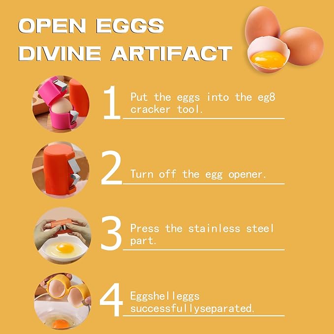 3 Packs Egg Cracker Tool Handheld Egg Cutting Tool Eggshell Remover Kitchen Egg Shell Cutter Tool Portable Eggshell Opener Baking Accessories for Home Dorm Kitchen