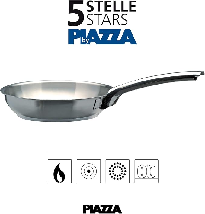 Piazza 5 Star Collection Stainless Steel Fry Pan, 28 cm / 11 Inch