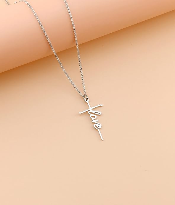 Lcherry Faith Cross Pendant Necklace for Women Religious Christian Jewelry Mother's Day Gifts for Women