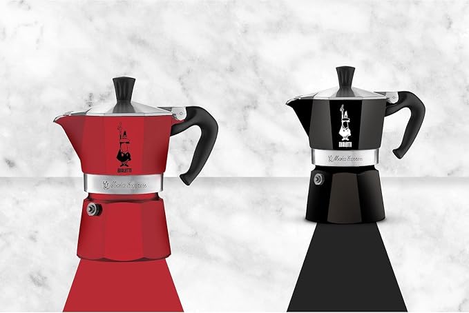 Bialetti Moka Express Iconic Italian Stovetop Espresso Maker (Black, 6 Cups)