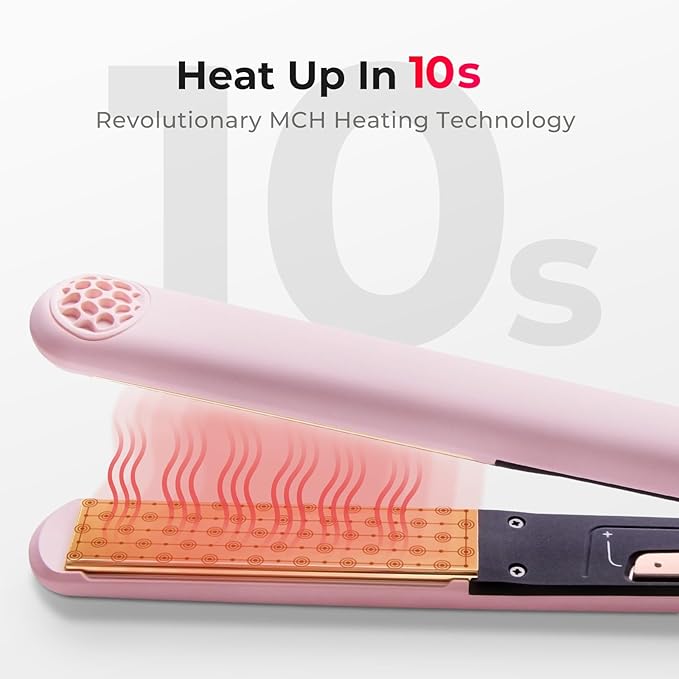 TYMO Flat Iron Hair Straightener and Curler 2 in 1 with 10s Fast Heating, 1 Inch Professional Titanium Straightening Curling Iron with 32 Adjustable Temp and Automatic Shut Off
