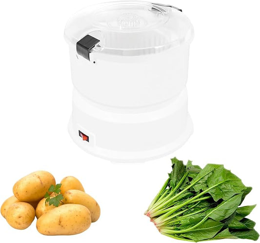 Electric Potato Peeler,85W Automatic Potato Peeling Machine with Vegetable Dehydrator,Dual Safety Locks,Kitchen Peeling Tool for Potato (White)