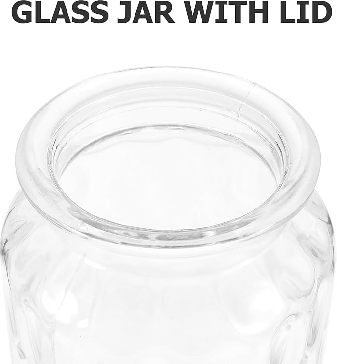 Kichvoe Glass Sealed Canister with Heart Handle Lid Airtight Food Storage Jar for Tea Candy Coffee Pickles 7.48X4.33X4.33In Decorative Kitchen Container