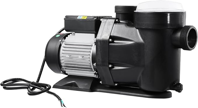 VEVOR Above Ground Pool Pump, 3 HP, 149 GPM Max Flow Single Speed Swimming Pool Pump, 220V 3450 RPM 42 ft Max Head Lift with PP Shell Strainer Basket, 122°F Max Water Temp, for Hot Tubs Spas, No Plug