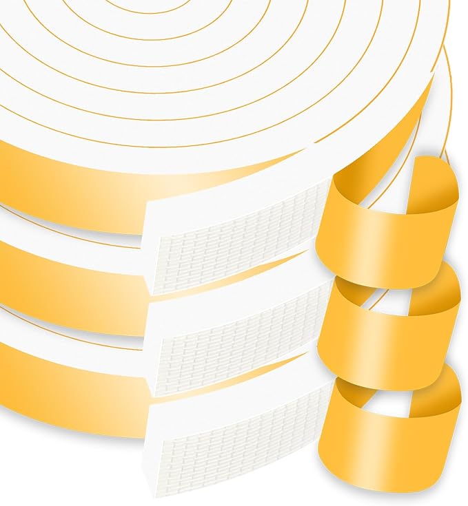 Weather Stripping Door Seal Strip,Weather Stripping,High Density CR Door Seal Strip for Door Frame for Windows (White,1 in x 1/16 in x 33Ft)