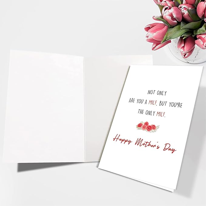 Ziwenhu Funny Milf Mother's Day Card for Wife, Naughty Mother's Day Cards from Husband,The Only Milf,Mothers Day Gift Idea for Women