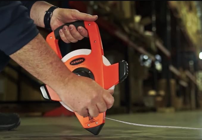 Long Tape Measure, 3/8 in x 300 ft, Orange