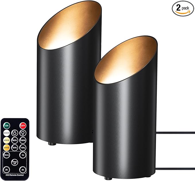 Brightown 2 Pack Uplights Indoor Floor Can Lights - 6000K LED Up Lights with Remote and Timer, 3 Color Temperatures and Dimmable Uplighting Spotlights for Dark Corner Sofa House Plant Picture