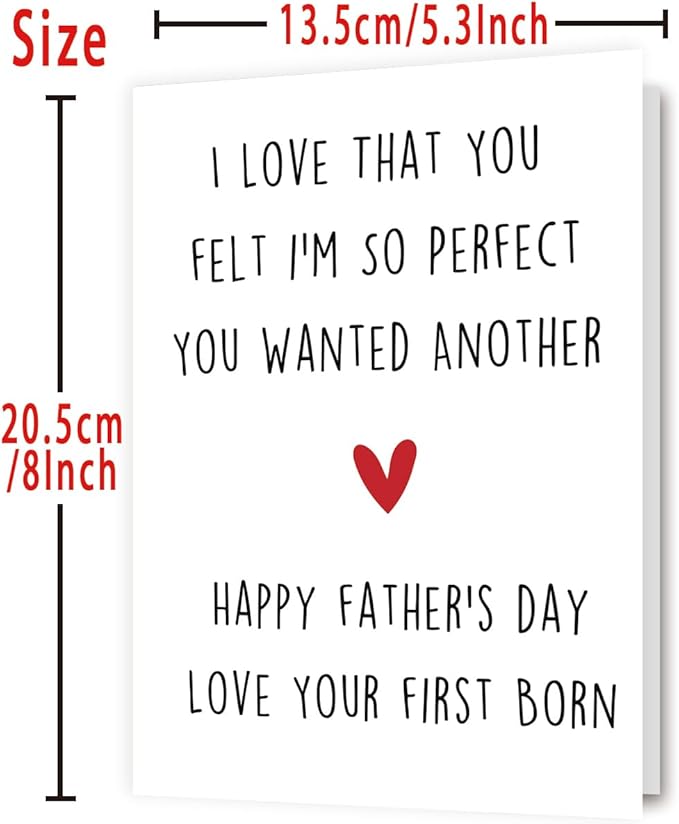 Funny Fathers Day Gift, Father Day Gifts from Son Daughter, Daddy Father's Day Card, Happy Father's Day Love Your First Born