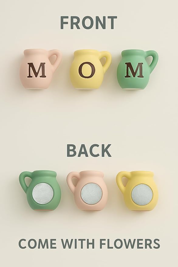 Mini Vase Magnets for Fridge - Christmas Mom Gifts from Daughter, Unique Birthday Gifts for Mom from Son,