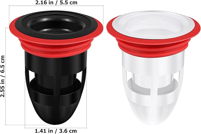 IMIKEYA Odor-Proof Shower Drain Plug, 2Pcs Shower Floor Drain Tub Hair Catcher Backflow Preventer Sewer Core Anti-Odor Plug for Kitchen Bathroom, Fits 1.5''-2'' ID Sewers, and Pipes