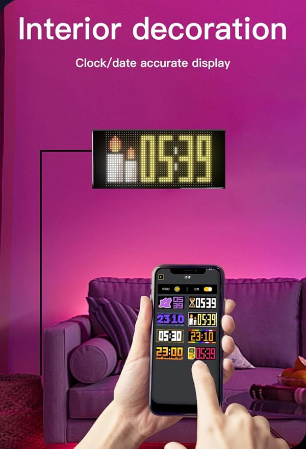 Dual Line LED Sign, Flexible LED Display Screen, Remote & App Control, for Indoor Advertising, Shop Window, Car Dealership Decoration (10.6 x 4.7in)