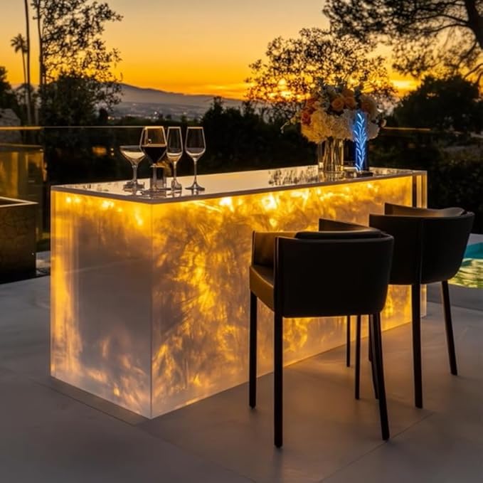 4-Pack LED Backlight Sheet, Dimmable Flexible Transparent Film Screen Cuttable Panels for Backlit Translucent Stone/Marble/Onyx/Quartz Countertop Wall, 19.3X9.6 inch, 24V 28W 3000K Warm White