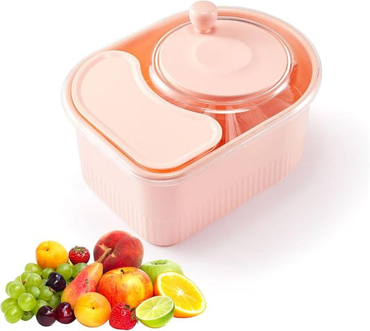 Fruit Cleaner Spinner, Large Fruit Washer Spinner, Fruit Cleaner Spinner with Fruit Washer Bowl and Brush, Vegetable Fruit Spinner Washer,Fruit and Vegetable Scrubber