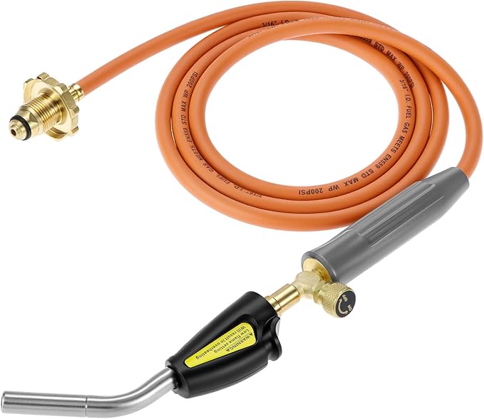 QWORK Welding Torch, Propane Torch Soldering Torch with 78.7 in Hose & Electric Ignition Button, Compatible with Type 1 Valve OPD Valve, for Melt Heating Brazing Plumber