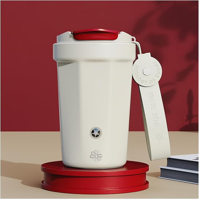 Self Stirring Mug, 400mL Self Stirring Coffee Mug with Magnetic Stirrer &Leak-Proof Lid Rechargeable Auto Magnetic Coffee Mug for Coffee/Milk/Protein Powder
