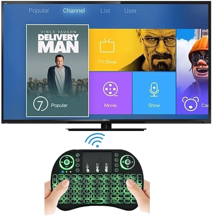 Backlit Mini Wireless Keyboard, BIFANS Air Mouse Portable Combo with Touchpad Mouse for Smart TV PC Android TV Box HTPC IPTV PC Pad Xbox Tablet Projector