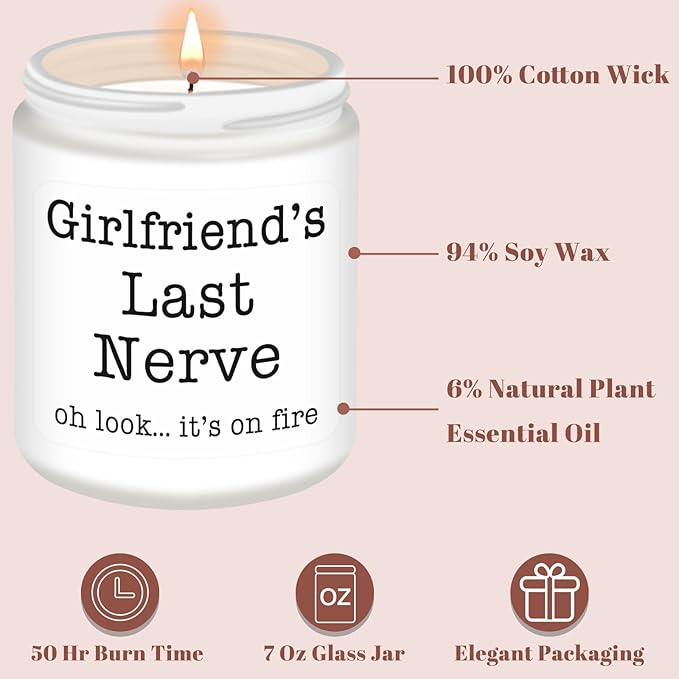 Homsolver Gifts for Girlfriend from Boyfriend, Valentines Birthday Mothers Christmas Anniversary Day Gifts for Girlfriend Fiancee, Romantic Scented Candles