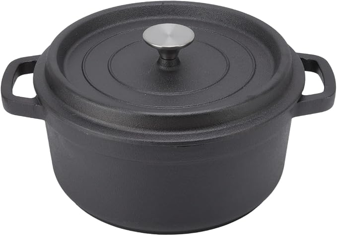 AYNEFY Large Cast Iron Pot 30cm Dual Loop Handle Stew Pot Premium Material Dutch Oven Pot Present for Cooking Enthusiasts, AYNEFYxhue503bg1