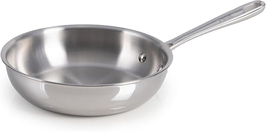 T-Fal Pro Tri-Ply Stainless Steel Fry Pan, 8 Inch, Induction Compatible, Oven Safe 500°F, Fast & Even Heat, Professional Quality & Durability, Frying Pan, Skillet, Cookware, Silver