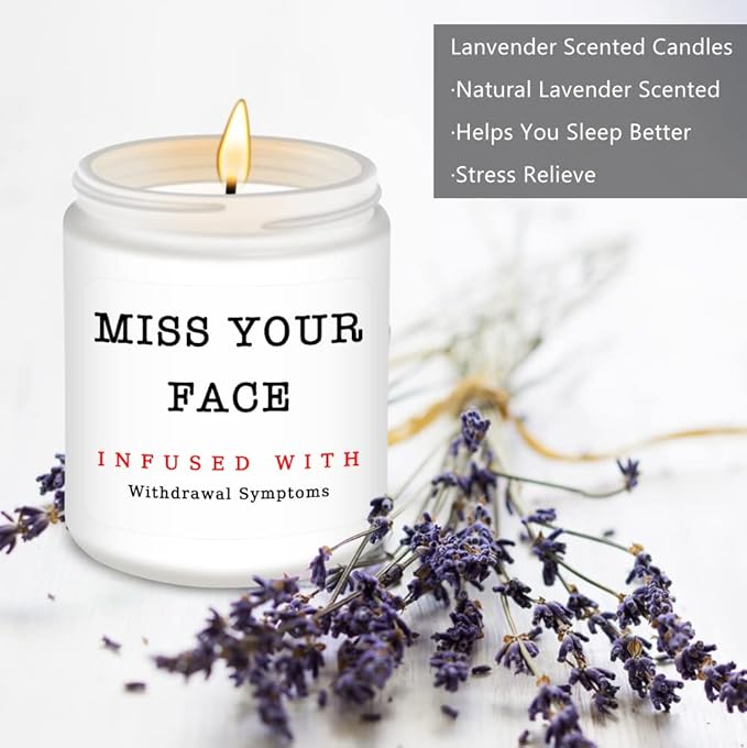 Homsolver Gifts for Women, Men, Friends, Sister, Bestie, Mother Day Gift for Friend, Christmas Birthday Candles for Her Him, Unique Friendship Gift for Friend, Miss Your Face Scented Candle