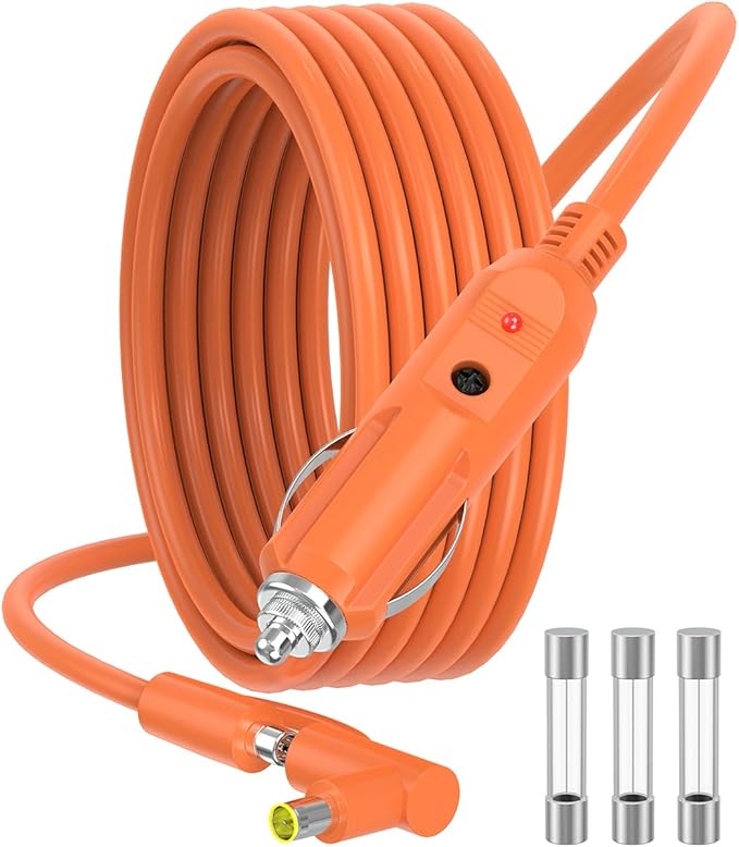 3FT Car Charging Cable 14AWG Compatible with Jackery Portable Power Stations, Explorer 3000 Pro/2000 Plus/1500/1000 v2, DC8020 & DC7909 Plug, Car Cigarette Lighter Charging Cable