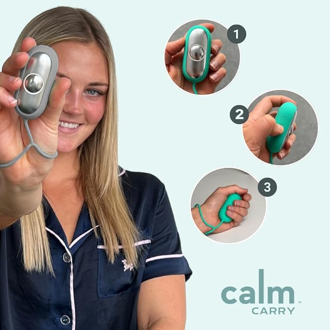 Glowco CalmCarry Sleep Aid Device – Handheld Microcurrent Relaxation Tool, Supports Calm, Focus & Gentle Relief, USB Rechargeable, Portable Wellness Device for Adults & Kids | Gray Calm Carry