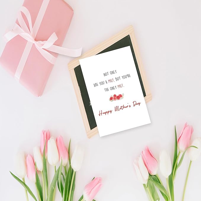Ziwenhu Funny Milf Mother's Day Card for Wife, Naughty Mother's Day Cards from Husband,The Only Milf,Mothers Day Gift Idea for Women