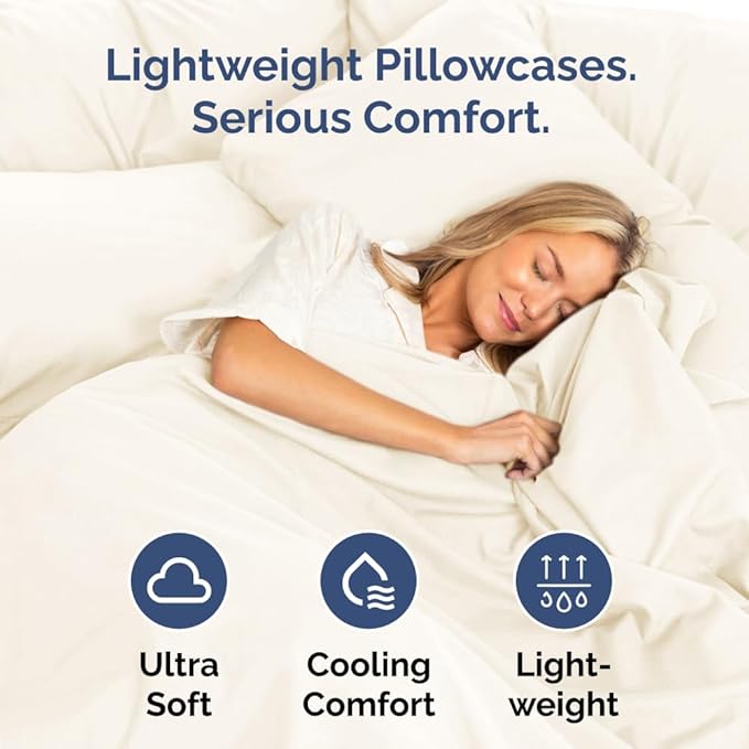Queen Pillow Cases Set of 6 - Ultra Soft Hotel Quality Pillowcase Covers - Comfy, Cozy & Wrinkle Free - Shrink, Stain and Fade Resistant - Machine Washable Pillow Protectors - 6 Piece Set - Off White