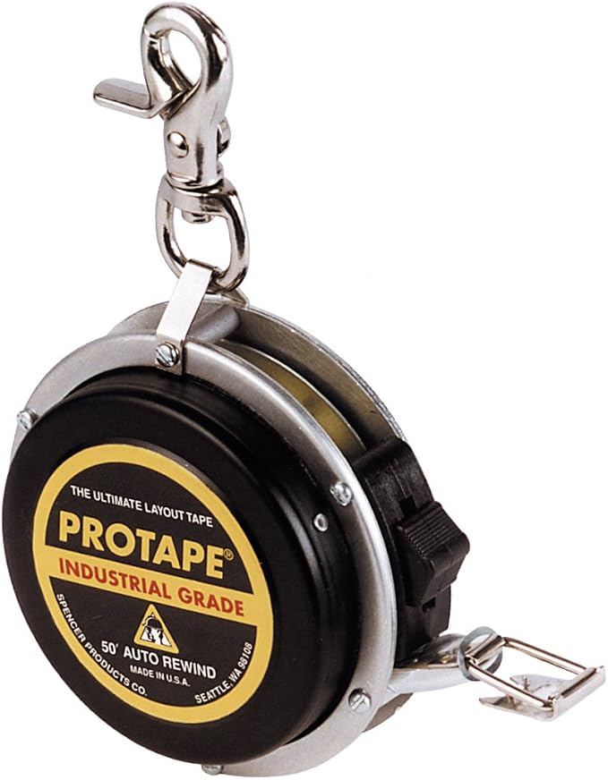 ProTape 3/8" x 15m Auto-Rewind Tape Measure w/ Nylon Coated Blade 45722 (950MEB) Meter & CM by US Tape