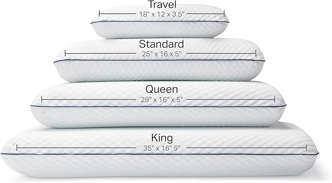 WEEKENDER Gel Memory Foam Pillow - King Size - 2-Pack - Medium Firm Feel - Neck & Shoulder Support - For Back & Side Sleepers - Home, Hotel, & Hospital Essentials
