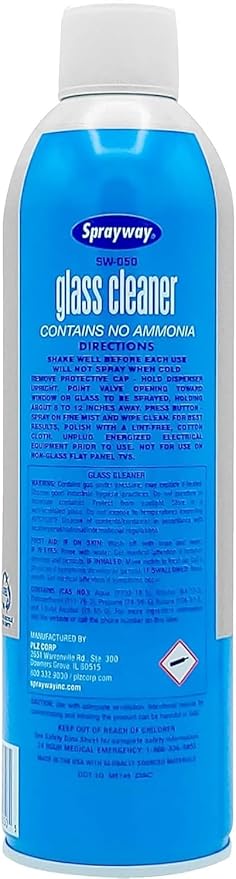 Sprayway Glass Cleaner with Foaming Spray for a Streak-Free Shine for Home and Automotive Use,19 oz.,(Pack of 12)