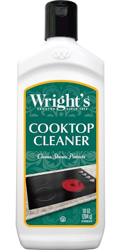 Wright's Cooktop Cleaner - Cleans and Protects Glass/Ceramic Smooth Top Ranges with its gentle formula - 10 Oz.