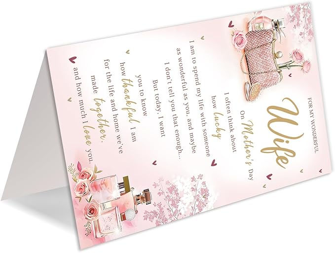 Mother's Day Card Gifts for Wife, Mothers Day Gifts from Husband, Wife Mothers Day Card